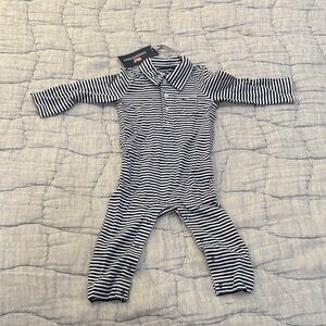 Vineyard Vines Black and White Striped Bodysuit